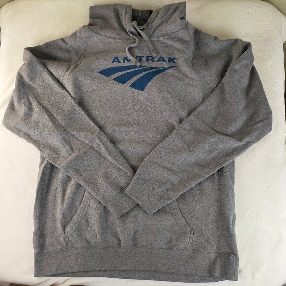 NWOT Amtrak Logo Hoodie Sweatshirt Gray 2X 3X - Picture 1 of 4